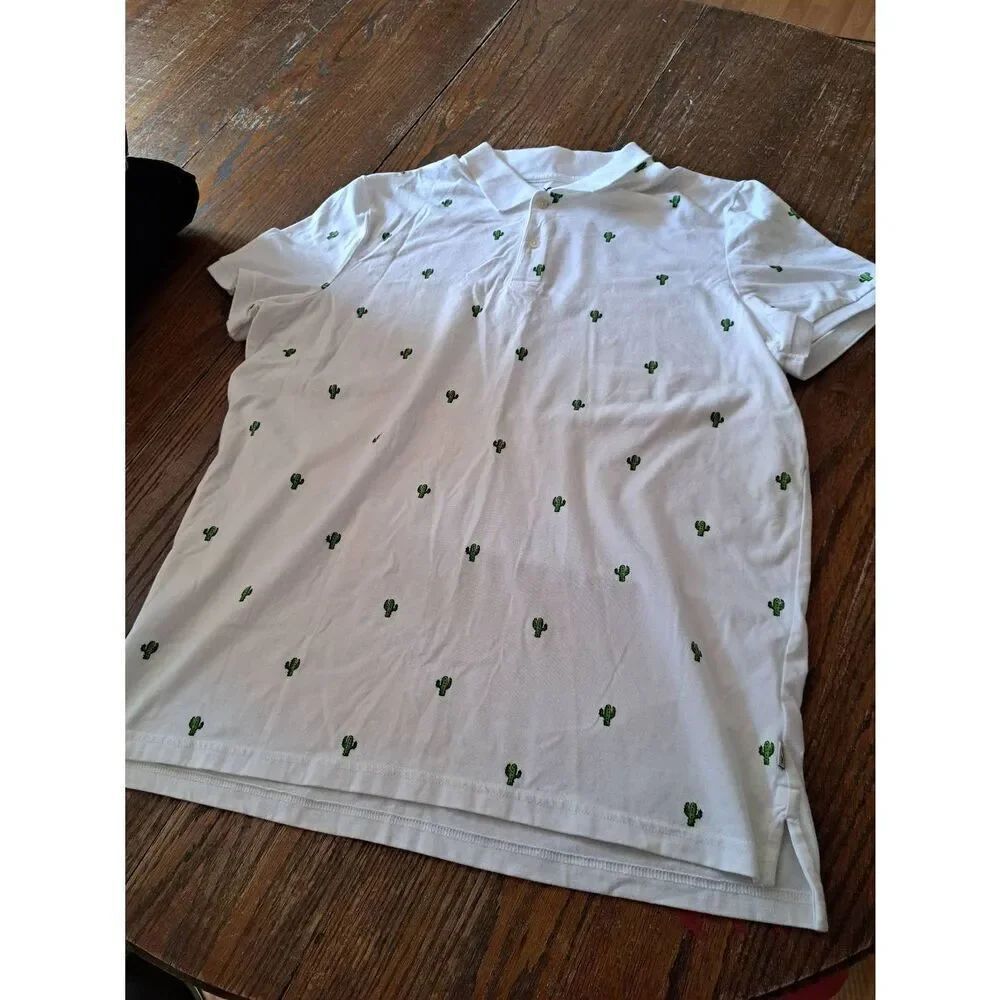 Large American Eagle Classic Fit Cactus Short Sleeve Casual Athletic Polo Shirt